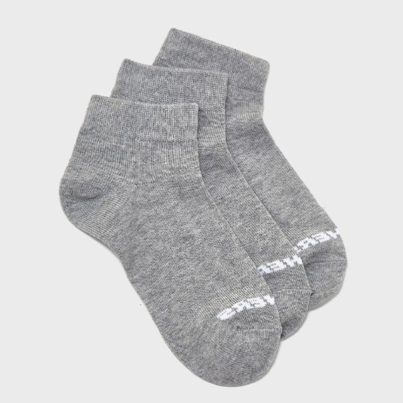 3PK UNISEX NON TERRY QTR CREW - FLAT KNIT