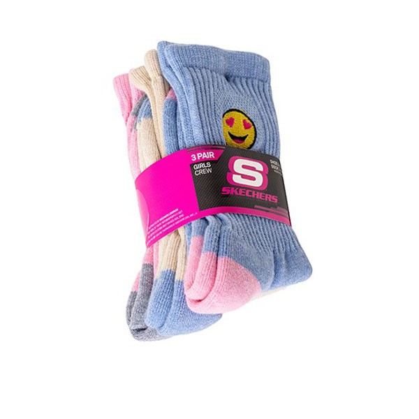 3PK GIRLS 1/2 TERRY CREW